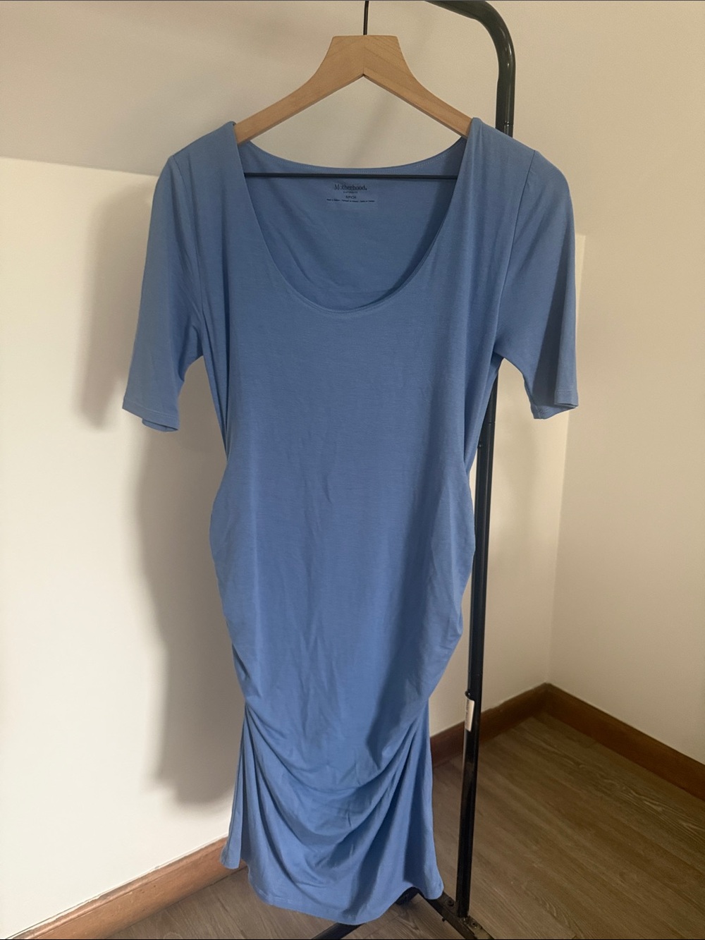 Motherhood Maternity Dusty Blue Scoop-Neck Dress